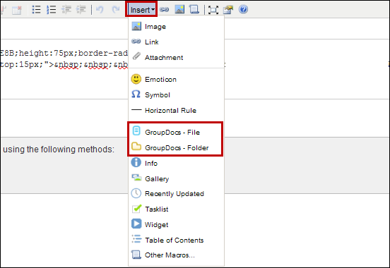 Embedding the GroupDocs File and Folder macros in Confluence